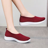 Women's Soft Flats Mesh Shoes Breathable Slip On Walking Shoes Casual Comfort