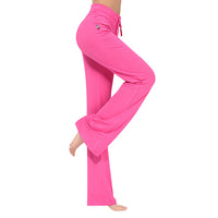 Women Drawstring Comfy Wide Leg Loungewear Pants Casual Loose Flare Bell Bottom Trousers Ladies Full Length Sport Workout Pants