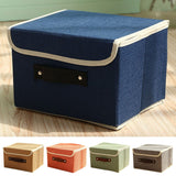 Large Collapsible Storage Bins Linen Fabric Foldable Storage Boxes Organizer Containers Baskets Cube with Cover for Home Bedroom Closet Office Nursery