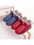 Unisex  Women Men Winter Slippers Boots Shoes Slip On Cotton Plush Warm Indoor Home Non Slip Shoes