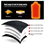 Men's Electric Vest Heated Jacket Thermal Heating Pad Winter Body Warmer 9 Areas