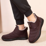 Men Winter Ankle Bootie Anti-Slip Plush Lined Short Boots Slip On Outdoor Shoes
