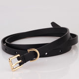 Women Ladies Skinny Pin Buckle Belt Genuine Leather Adjustable Dress Waistband