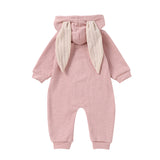 Kids Baby Unisex Solid Color Warm Hoodie Jumpsuit Romper Bodysuit Zipper Closure