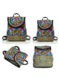 Women's Retro Handmade Embroidery Crossbody Bag Handbag Purses Shoulder Bag Tote