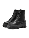 Womens Ladies Chunky Platform Shoes Retro Lace Up Combat Army Goth Punk Boots