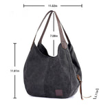 Women Fashion Tote Shoulder Bag Casual Canvas Handbag Retro Tote Purse Messenger Bag Large Capacity Travel School Bag