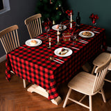 Plaid Table Cloth Cover, Picnic Tablecloth, Cotton Linen Wrinkle Free Rectangle Table Cloth Home Christmas Party Decorative Table Cover