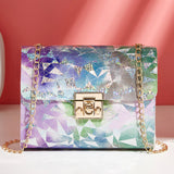 Women PU Leather Shoulder Bag Messenger Cross Body Clutch Purse With Chain Strap