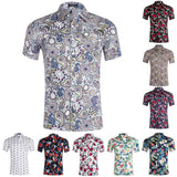 Men Hawaiian Shirts Blouse Summer Beach Holiday Dress Short Sleeve T Shirts Tops