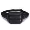 Unisex Cowhide Leather Fanny Pack Waist Bag Belt Pouch Travel Purse Multi-Pocket