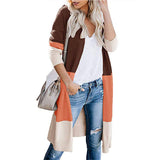 Ladies Retro Vintage Sweater Open Front Long Sleeve Classic Knit Cardigan Outwear Coat