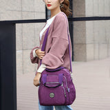 Women Big Capacity Backpack,Nylon Waterproof Knapsack,Lightweight Small Rucksack,Girl Zipper Cross-body Bag,Ladies Shoulder Satchel Bag,Travel Phone Wallet Purse Handbag