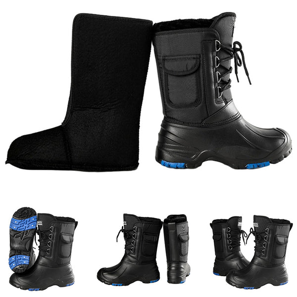 Mens Waterproof Insulated Winter Snow Boots Warm Fur Lined Hiking Boots