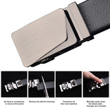 Men's Luxury Genuine Leather Adjustable Belt Ratchet Strap With Automatic Buckle